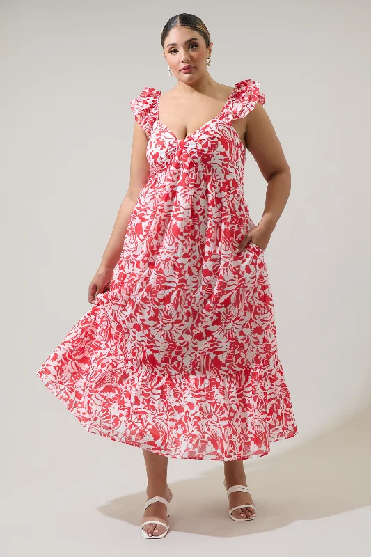 Maxi dresses for sophisticated gala -Aster Yare Smocked Cotton Voile Maxi Dress Curve