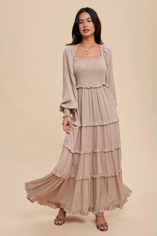 Maxi dresses with boho chic style -Hazel Latte Maxi