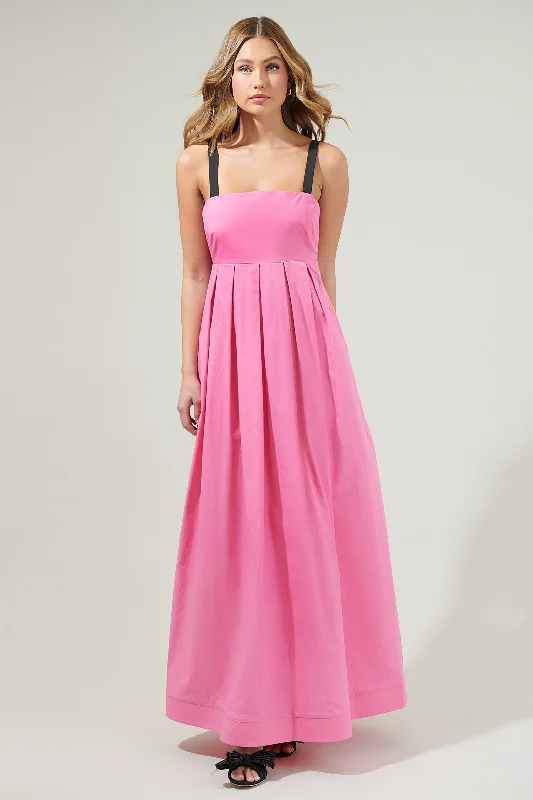 Maxi dresses with structured design -Fabiola Pleated Maxi Dress