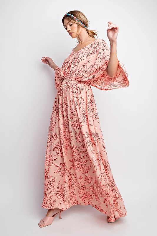 Maxi dresses with sequined accents -Peach Fizz Maxi Dress