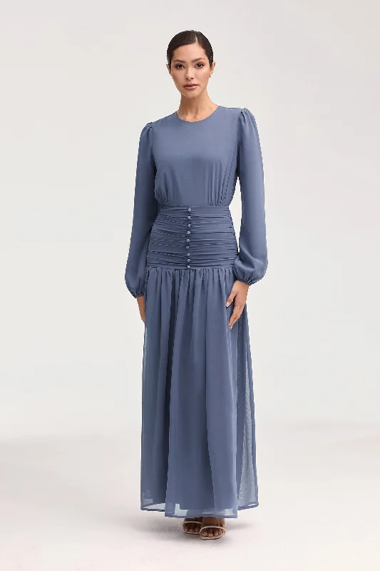 Maxi dresses for summer parties -Randa Rouched Maxi Dress - Dusk