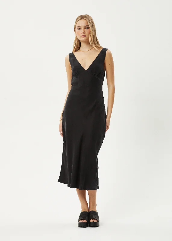 Maxi dresses with chic cut-out detail -AFENDS Womens Gia - Cupro Maxi Dress - Black