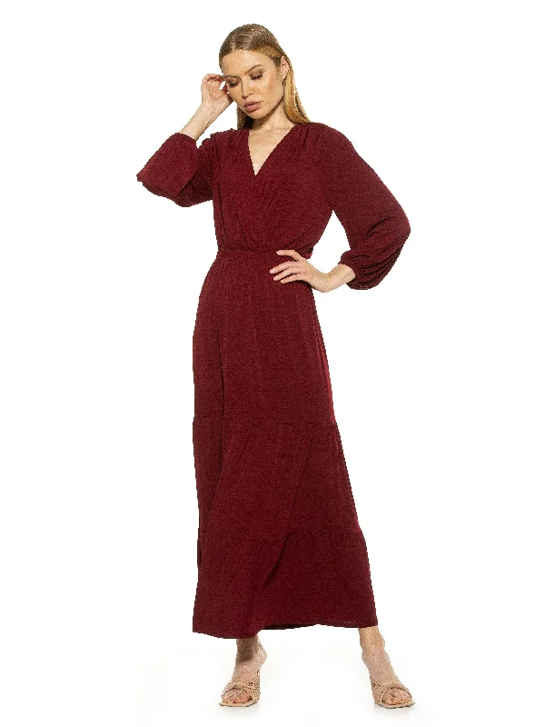 Maxi dresses with bell sleeves -Raglan Maxi Dress