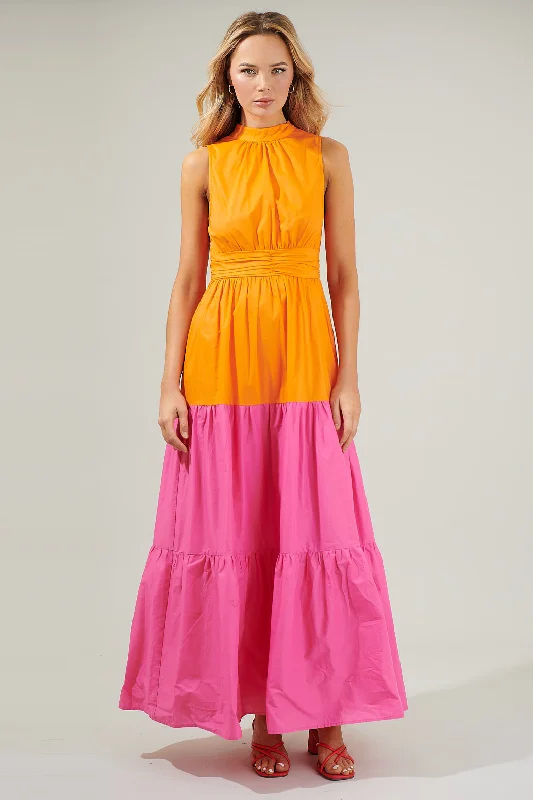 Maxi dresses with back tie -Riley Halter Maxi Dress