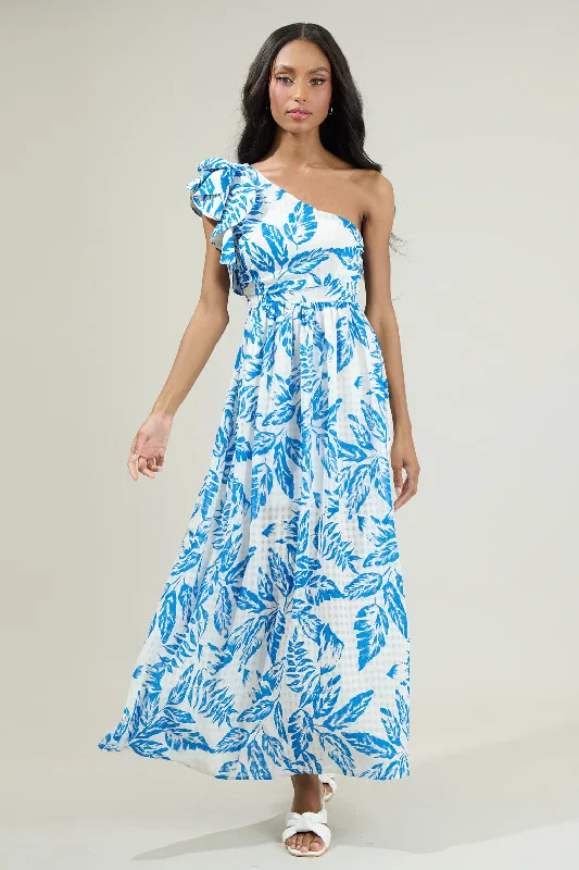 Maxi dresses with elegant lace design -Polly Floral Ruffle Maxi Dress