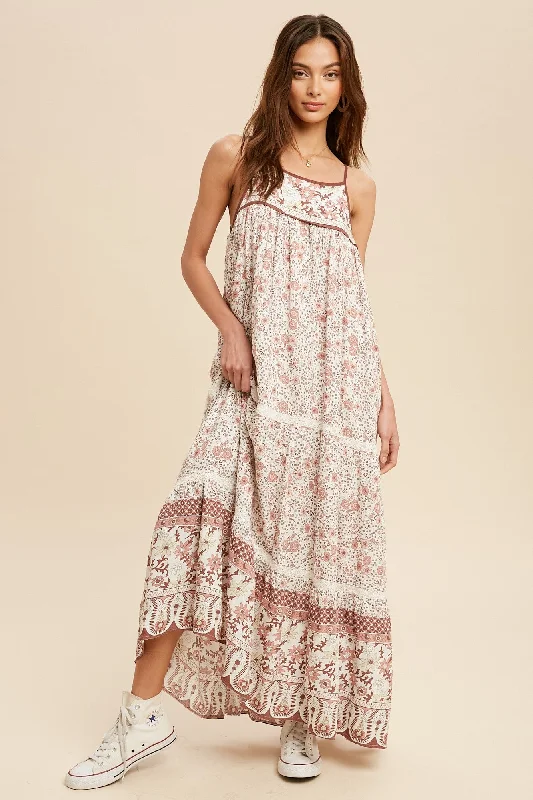 Maxi dresses with vintage vibes -Blushing Moments Maxi