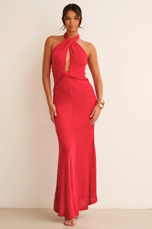 Maxi dresses with subtle sparkle -Malibu Maxi Dress Red