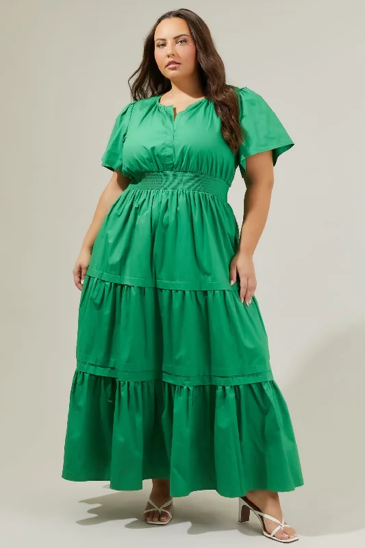 Maxi dresses for work -Cider Palmer Poplin Maxi Dress Curve