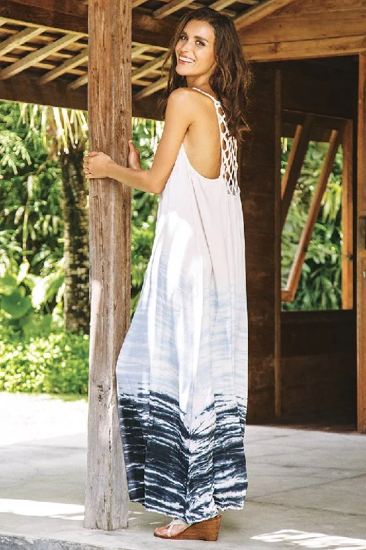 Maxi dresses for elegant evening -SHU-SHI Women's Sleeveless Maxi Tank Dress - Tie Dye Sundress