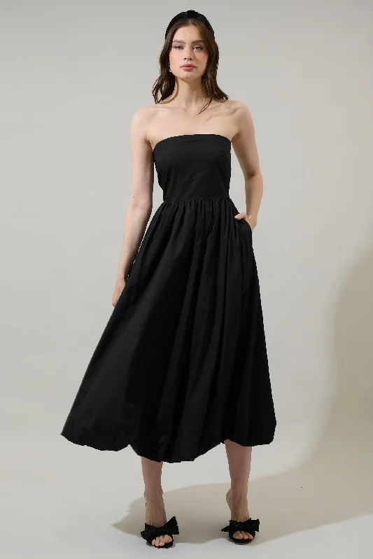 Maxi dresses with tulle skirt -Belle Strapless Maxi Dress