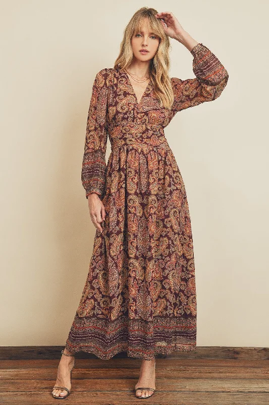 Maxi dresses for pool parties -Josie Paisley Maxi Dress