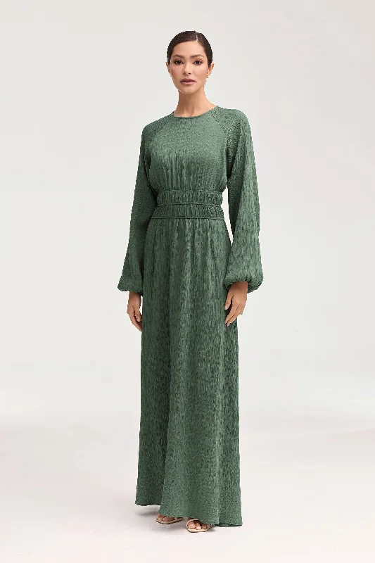 Maxi dresses for evening celebrations -Lilliana Banded Waist Maxi Dress - Sage