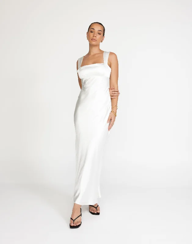 Maxi dresses for spring wedding -Mimosa Maxi Dress (White)