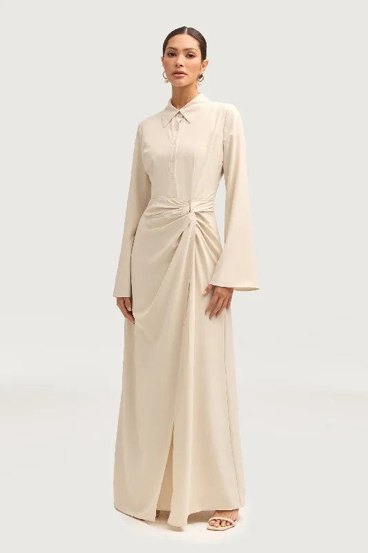 Maxi dresses for special occasions -Tamara Wrap Maxi Dress - Stone