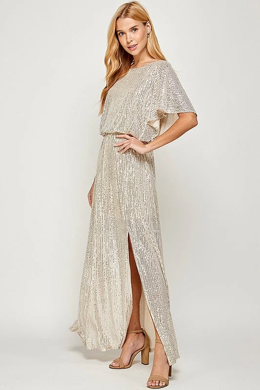 Maxi dresses with color-blocked design -Sparkle & Shine Maxi