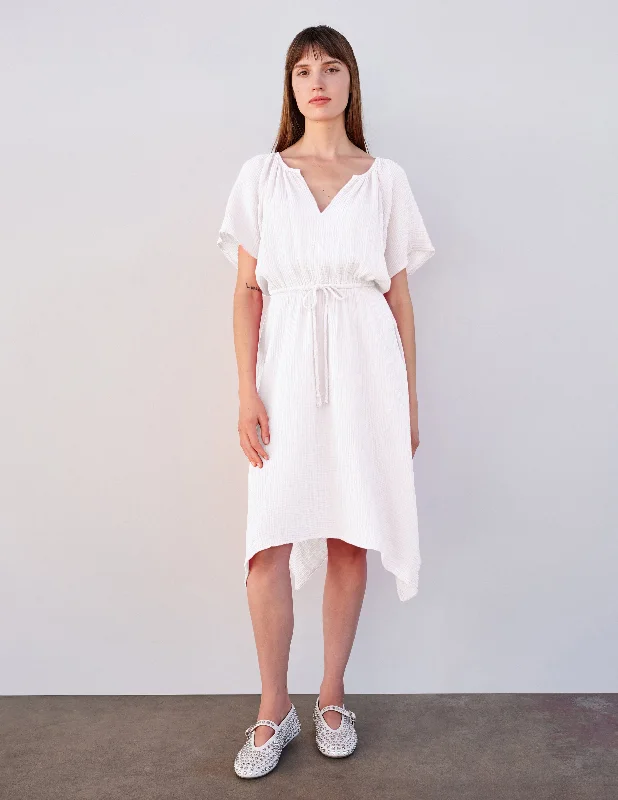 Maxi dresses for summer festivals -Sundry Handkerchief Hem Maxi in White