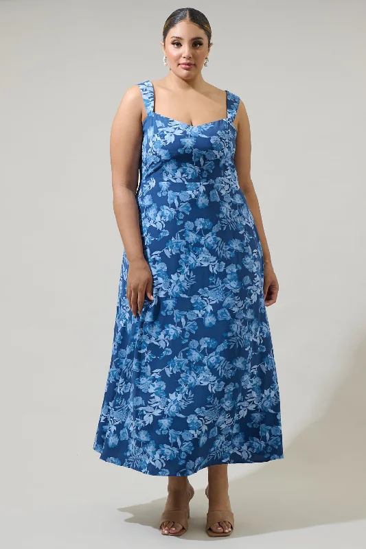 Maxi dresses for festive celebration -Bary Floral Smocked Maxi Dress Curve