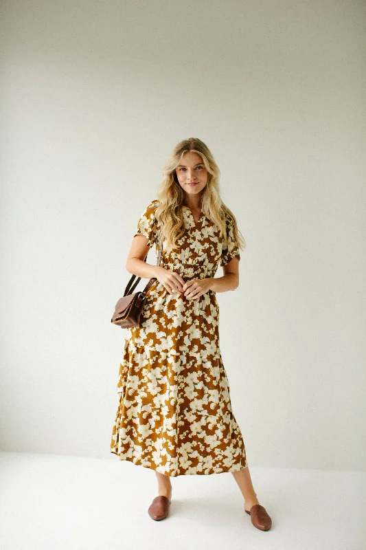 Maxi dresses with sheer sleeves -'Janaya' Flower Print Tiered Maxi Dress