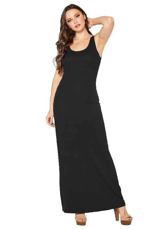 Maxi dresses for daytime festivities -Women's Sleeveless Scoop Neck Maxi Dress