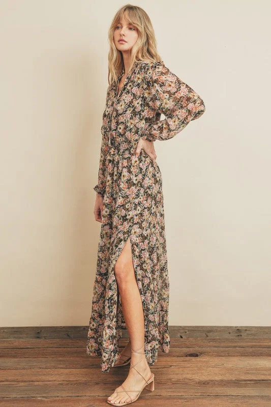 Maxi dresses with long sleeves for fall -Whisper Maxi Dress