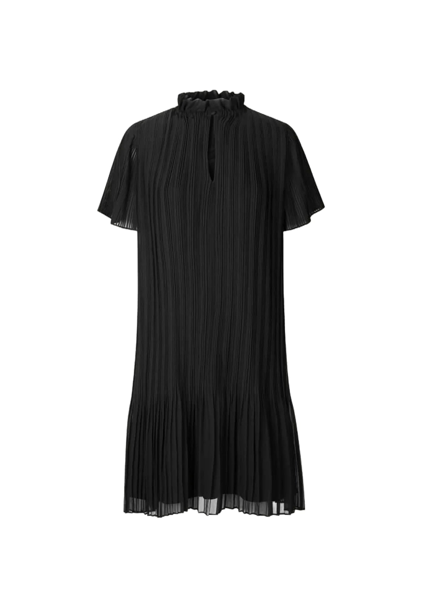 Midi Dresses for Elegant Outdoor Gatherings-BLACK LADY PLEATED MIDI DRESS