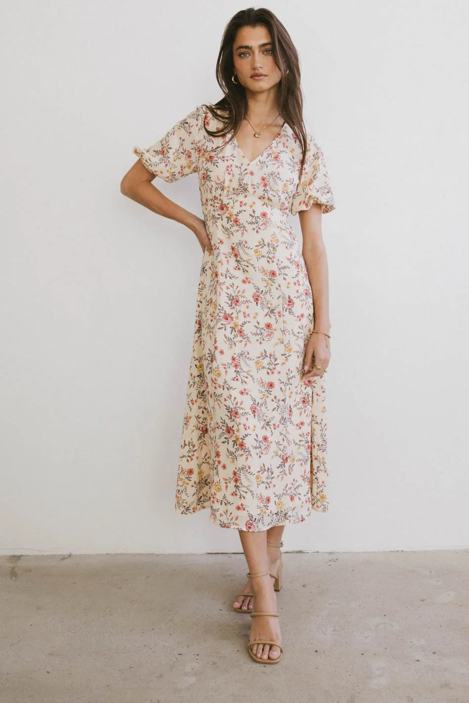 Midi Dresses with Colorful Patterns for Summer-Ainsley Floral Midi Dress