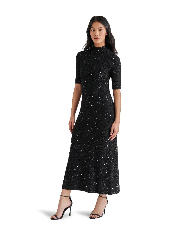 Midi Dresses for Elegant Office Wear in Fall-KNIT MOCK MIDI DRESS