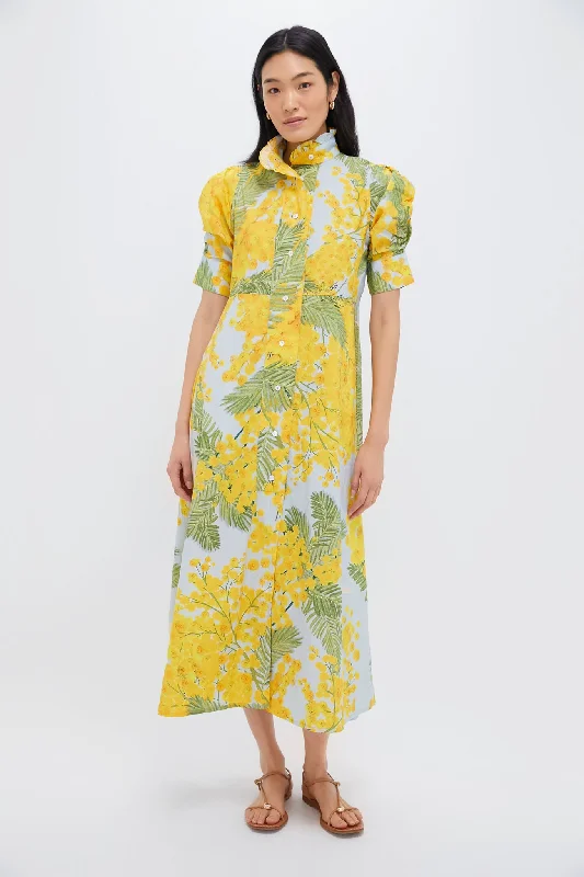 Midi Dresses for Winter Fashion Trends in 2025-Yellow Storm Blue Venetia Midi Dress