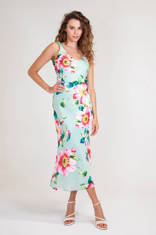 Midi Dresses for Spring and Summer Parties-FLORAL MIDI DRESS