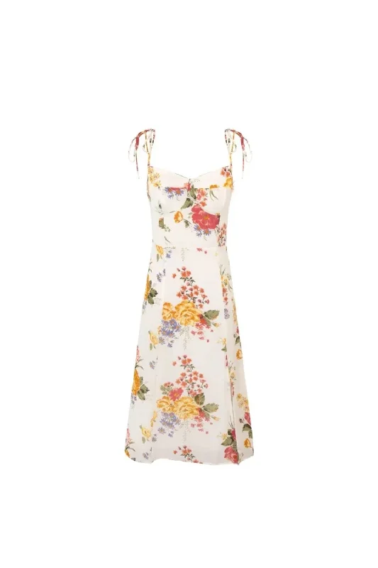 Midi Dresses with Waist Details for a Structured Look-'Imogen' Strappy Sleeveless Floral Printed Midi Dress