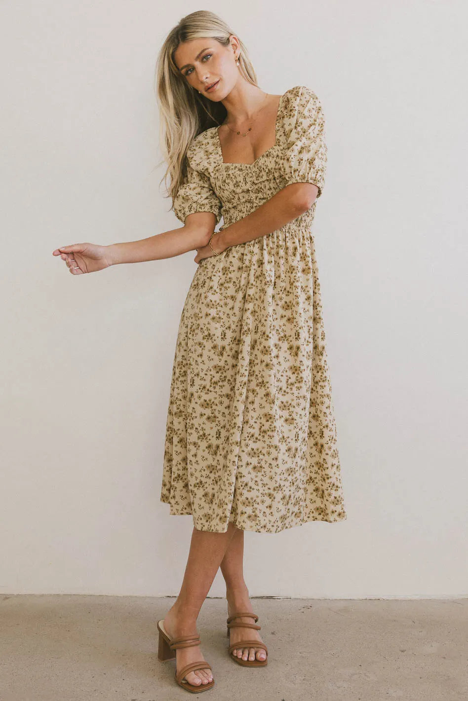 Midi Dresses with Delicate Lace for Special Events-Justine Smocked Midi Dress