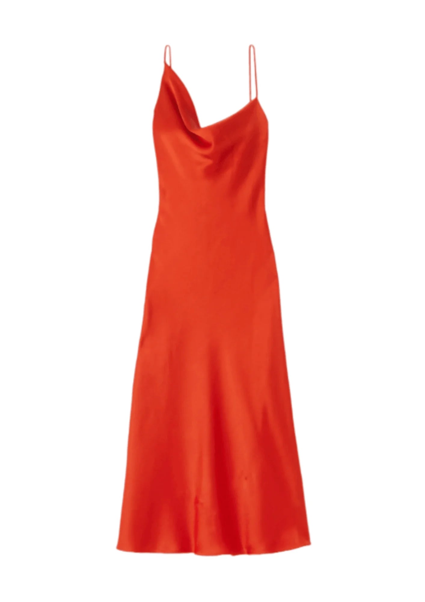 Midi Dresses for Bridesmaids-ORANGE ASYMMETRIC MIDI DRESS