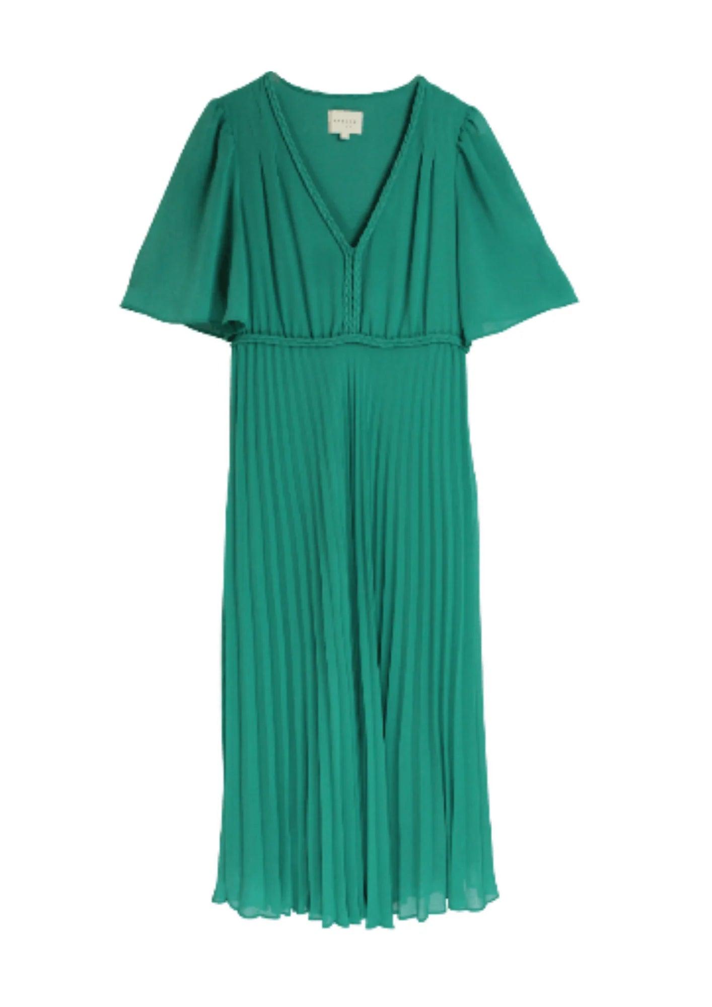 Midi Dresses for Stylish Winter Evening Wear-MINT GREEN PLEATED MIDI DRESS