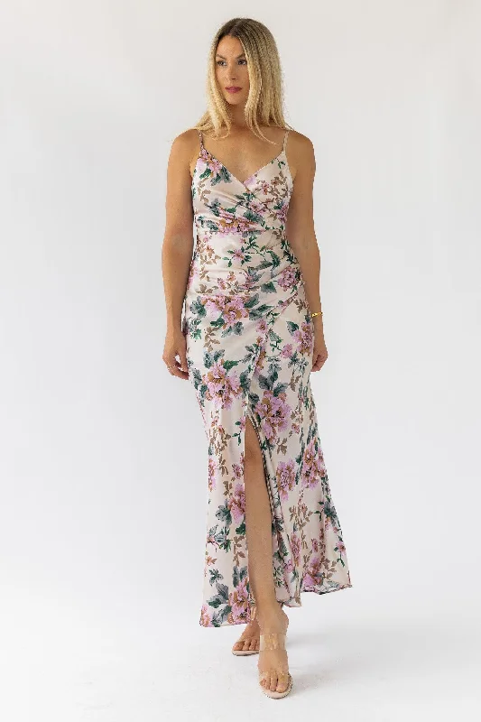 Midi Dresses with Soft, Flowing Silhouettes-Scarlette Ivory Floral Midi Dress - Final Sale