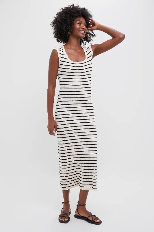 Midi Dresses for Spring Fashion Shows-Sandshell Gisele Stripe Midi Dress