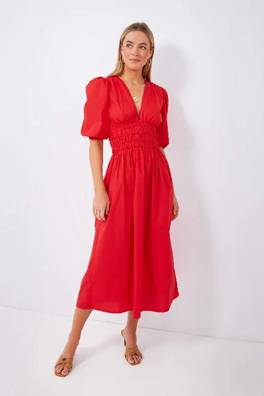 Midi Dresses with Embellishments for Special Occasions-Cherry Tomato Agnata Midi Dress