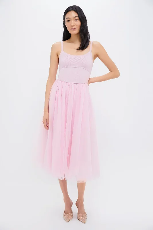 Midi Dresses for Comfortable Fall Wear-Pink Sleeveless Midi Dress