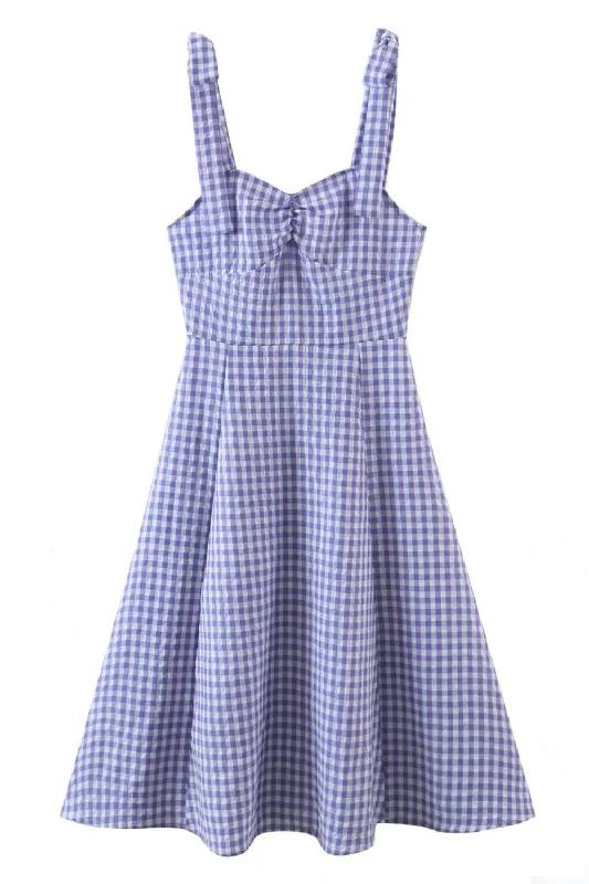 Midi Dresses for Casual Day Events in Spring-'Chloe' Gingham Sleeveless Midi Dress