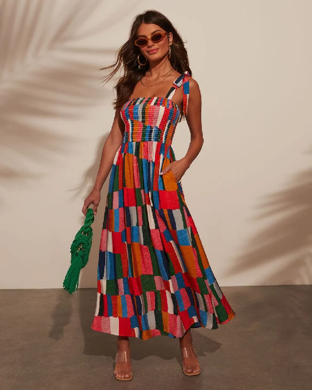 Midi Dresses for Weekend Getaways-Endless Vaycay Colorblock Midi Dress