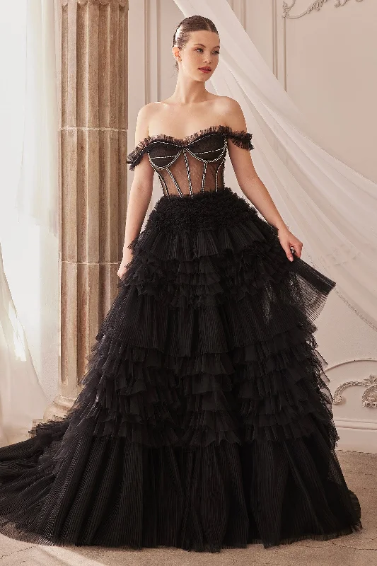 Evening Dress with Crystal Details and Skirt-Andrea and Leo A1150 Dress