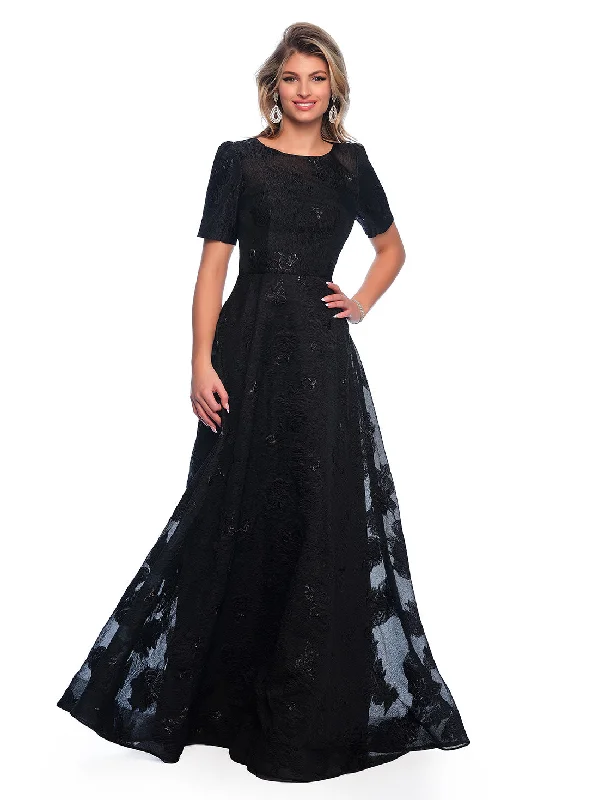 Evening Dress with Detailed Sleeves-Long Evening Dress by Dave and Johnny 11815