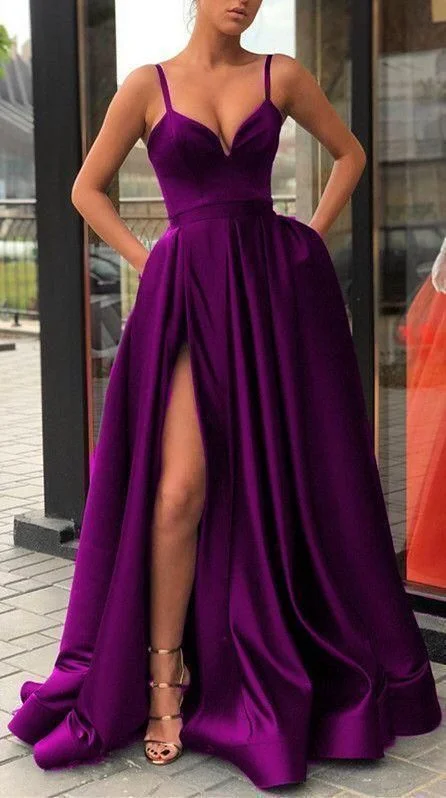 Evening Dress for Outdoor Event-Purple prom dresses,purple evening gowns,long prom dresses C2311