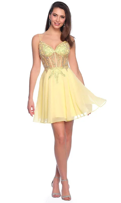 Bright Sequin Long Party Dress-Dave & Johnny 11789 - Sheer Corset Sweetheart Cocktail Dress