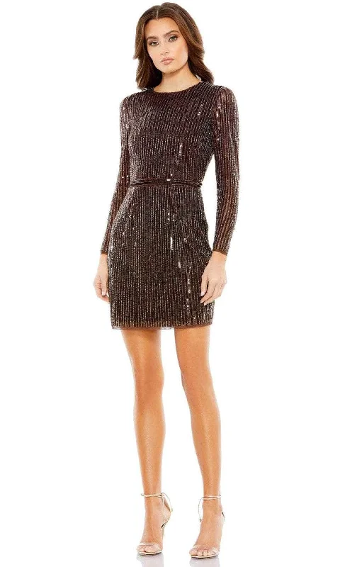 Mac Duggal 93625 - Long Sleeve Sequined Cocktail Dress