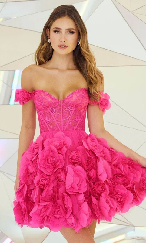 Sweetheart Prom Long Party Dress-Sherri Hill 55717 - Sweetheart 3D Floral Cocktail Dress