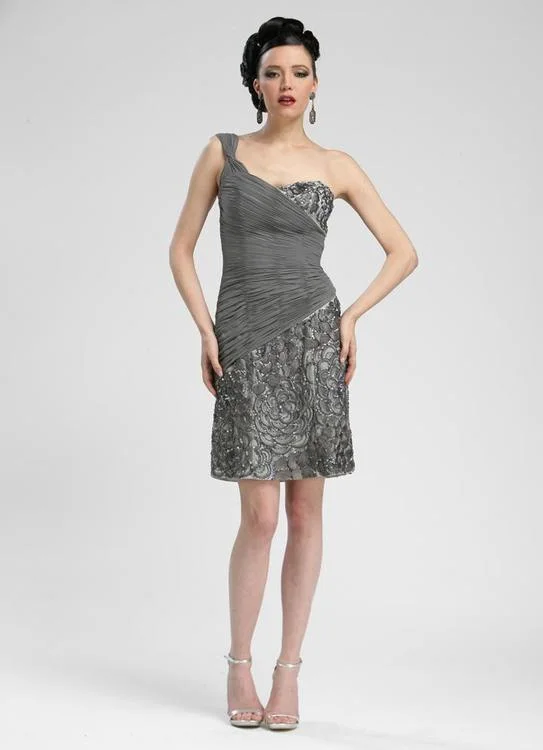 Sue Wong - N3330 One Shoulder Sequined Sheath Dress