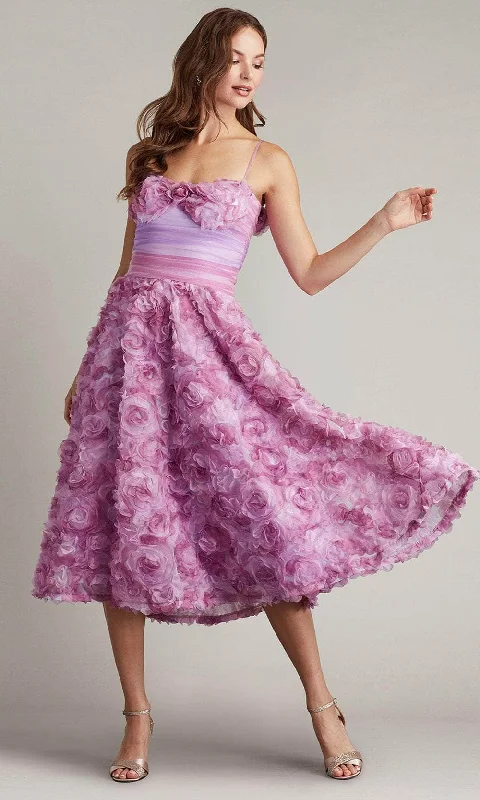 Trendy Long Party Dress-Tadashi Shoji CFI24315MD - Floral Bustier Cocktail Dress