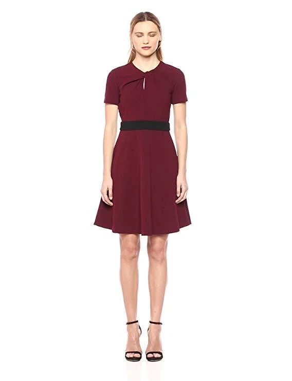 Taylor - 9942M Jewel Short Sleeves A-Line Cocktail Dress