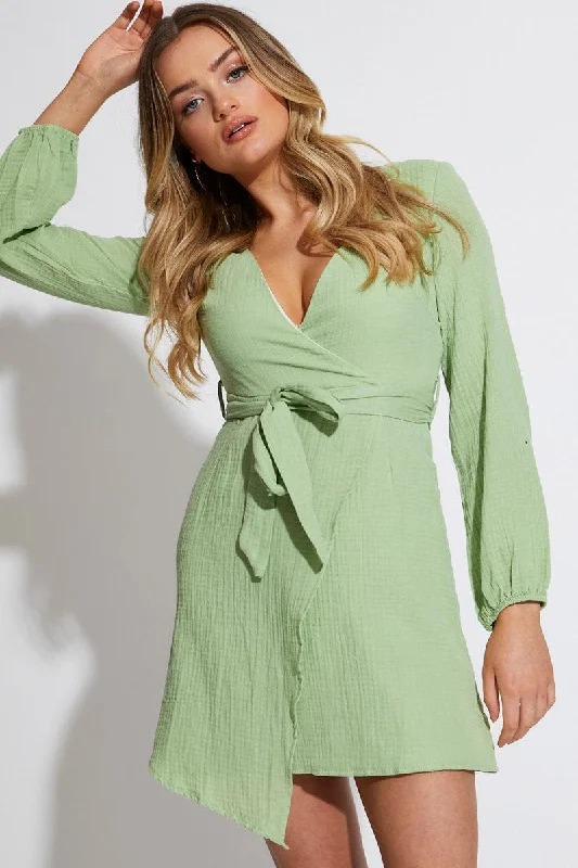 Mini Dresses for Fashion-forward Looks -Green Mini Dress Short Sleeve