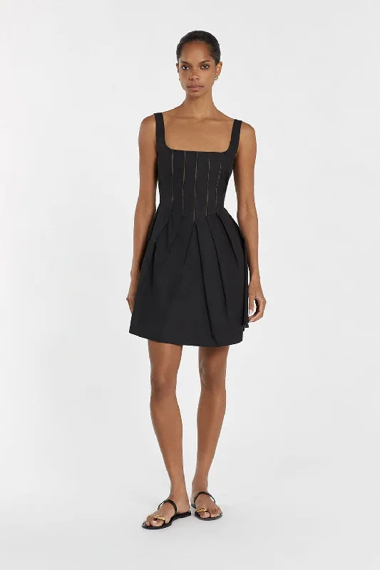 Mini Dresses for Formal Luncheons -LIDIA BLACK MINI DRESS